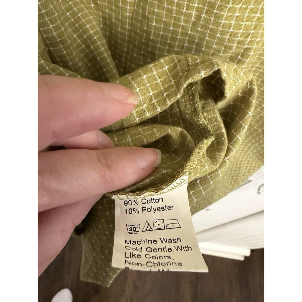SHEIN Green Check A-Line Dress Bow Accent Spaghetti Strap US 6 Cotton Blend - Picture 5 of 5